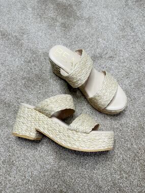Beach By Matisse Ocean Avenue Raffia Platform Sandals Size 9
